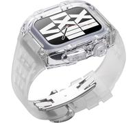 JZWCHQ Kit de modificación de la caja del reloj de glaciar transparente de lujo, para la banda Ultra 8 7 6 5 4 SE 44 mm 45 mm 49 mm Reloj de reloj de goma reemplazar