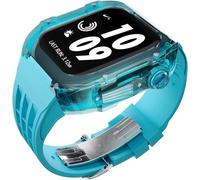 JZWCHQ Kit de modificación de la caja del reloj de glaciar transparente de lujo, para la banda Ultra 8 7 6 5 4 SE 44 mm 45 mm 49 mm Reloj de reloj de goma reemplazar