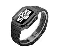 JZWCHQ Kit de modificación de la correa de la caja de reloj de acero inoxidable, para la banda 9 8 7 6 5 4 SE 44 mm 41 mm 45 mm Serie Reloj Reemplazar la caja de metal de la correa de silicona