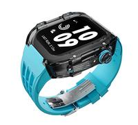 JZWCHQ Kit de modificación de relojes transparentes de lujo para una banda de 45 mm de 44 mm estuche+correa de reloj, para iWatch 8/7/6/5/5/4/SE Accesorios de modificación de la serie