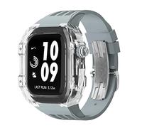 JZWCHQ Kit de modificación de relojes transparentes de lujo para una banda de 45 mm de 44 mm estuche+correa de reloj, para iWatch 8/7/6/5/5/4/SE Accesorios de modificación de la serie