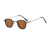 JZWCHQ Kleine quadratische Sonnenbrille zum Fahren, Sonnenbrille für Damen und Herren, Metallrahmen, UV400-Schutz, Camiseta C3 Schwarzer, Talla única