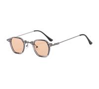 JZWCHQ Kleine quadratische Sonnenbrille zum Fahren, Sonnenbrille für Damen und Herren, Metallrahmen, UV400-Schutz, Camiseta C9 Grauer Heller, Talla única