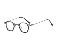 JZWCHQ Kleine quadratische Sonnenbrille zum Fahren, Sonnenbrille für Damen und Herren, Metallrahmen, UV400-Schutz, C14 Schwarz, Talla única