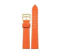 JZWCHQ La correa del reloj de cuero del reloj es adecuada compatible con Hermes 14/16/18/20 mm de moda, cómoda, brazalete de piel de vaca suave (naranja, 20 mm)