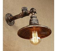 JZWCHQ Lámpara de Linterna de Pared con tuberías de Agua Retro Luz de Pared Islas Nostalgia Splock Vintage Industrial Loft E27 Spotlight Restaurant Bar Café Corredor Luz (Color: Bronce)