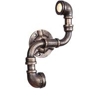 JZWCHQ Lámpara de Pared de tubería de Agua Antigua iluminación LED de Doble Cabeza Retro Iron Industria Plan de Pared de 3W Aceite Frovado Final de Bronce Luz de Pared para la Sala de Estar del