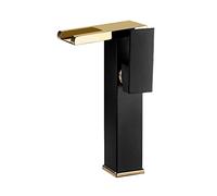 JZWCHQ LED de Grifo de la Cascada, Grifo de tocador de baño cambiante de 3 Colores, Cascada del Lavabo del baño del Grifo de la batidora de latón, Mango de 1 Orificio para la batidora de Agua fría y