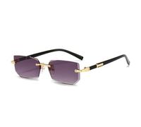 JZWCHQ Lentes de sol de moda punk sin montura para hombres y mujeres 2024, lentes de sol vintage UV400, gris, Talla única