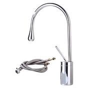 JZWCHQ Manjas de agua de láminas de marrón de latón de baño Mangueras de suministro de agua de rotación de 360 grados de rotación de 360 grados grifo alto Taple solo manija de color negro-B: 45x21x5cm