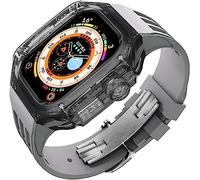 JZWCHQ Matrimonio de la caja y el kit de modificación de la correa de reloj Rubbler, para Ultra 8 49 mm, fluorRubber Band Band Transparente Mod Kit