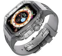 JZWCHQ Matrimonio de la caja y el kit de modificación de la correa de reloj Rubbler, para Ultra 8 49 mm, fluorRubber Band Band Transparente Mod Kit