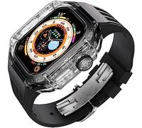 JZWCHQ Matrimonio de la caja y el kit de modificación de la correa de reloj Rubbler, para Ultra 8 49 mm, fluorRubber Band Band Transparente Mod Kit