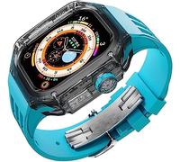 JZWCHQ Matrimonio de la caja y el kit de modificación de la correa de reloj Rubbler, para Ultra 8 49 mm, fluorRubber Band Band Transparente Mod Kit