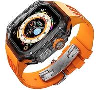 JZWCHQ Matrimonio de la caja y el kit de modificación de la correa de reloj Rubbler, para Ultra 8 49 mm, fluorRubber Band Band Transparente Mod Kit