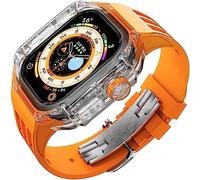 JZWCHQ Matrimonio de la caja y el kit de modificación de la correa de reloj Rubbler, para Ultra 8 49 mm, fluorRubber Band Band Transparente Mod Kit