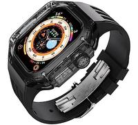 JZWCHQ Matrimonio de la caja y el kit de modificación de la correa de reloj Rubbler, para Ultra 8 49 mm, fluorRubber Band Band Transparente Mod Kit