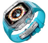 JZWCHQ Matrimonio de la caja y el kit de modificación de la correa de reloj Rubbler, para Ultra 8 49 mm, fluorRubber Band Band Transparente Mod Kit