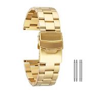 JZWCHQ Mira Correa Correa de acero inoxidable 20 mm Bandilla de metal de 22 mm Barras de resorte Pulsera pulsera Plegado con pulsera dorada de oro rosa dorada Pulsera azul