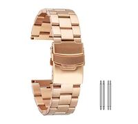 JZWCHQ Mira Correa Correa de acero inoxidable 20 mm Bandilla de metal de 22 mm Barras de resorte Pulsera pulsera Plegado con pulsera dorada de oro rosa dorada Pulsera azul