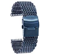 JZWCHQ Mira correa, correa de malla acero inoxidable 18/20/22/24 mm pilas plegables bandas de reloj de oro rosa/correas de reloj azul