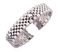 JZWCHQ Mira Correa de Acero Inoxidable Banda de Reloj Strapa de 20 mm Bandas de Reloj de Metal de Metal Fashion Fashion Silver Women Solid Link Accesorios de Pulsera Pulsera