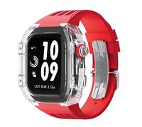 JZWCHQ Mira la correa de la correa transparente de protección fluoroelastomer Kit de modificación de la pulsera de la correa de reloj, para Ultra 8 7 6 5 4 SE 44 mm 45 mm Store de reloj actualizado