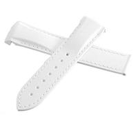 JZWCHQ Omega Cousu Main 20 mm x 18 mm Caja de banda de reloj de goma blanca 98000379 iji