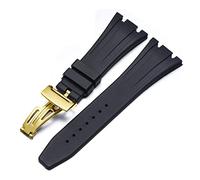 JZWCHQ Para AP Royal Oak Offshore 15400/15202/15703 RABER Silicone Reloj Strap Men Accesorios de correa de reloj 27 mm 28 mm