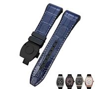 JZWCHQ Para la banda de reloj Franck Muller Band de 28 mm Cow Watch Watch Strap Bandas de reloj de hebilla plegable de goma de goma para hombres Pulsera