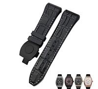 JZWCHQ Para la banda de reloj Franck Muller Band de 28 mm Cow Watch Watch Strap Bandas de reloj de hebilla plegable de goma de goma para hombres Pulsera