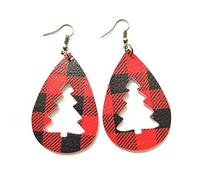 JZWCHQ Pendientes de árboles de Navidad de Cuero para Mujeres para Mujeres múltiples múltiples declaraciones livianas Grandes Colgantes Gancho Gancho Perno Nickle Joyas Gratis