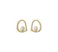 JZWCHQ Pendientes de Damas Pendientes para Mujeres Silver Fashion Fashion Hollow Hollow de Agua Dulce Pendientes Pendientes de Joyas de Fiesta Simples para Mujeres Pendientes de joyería UI