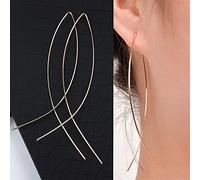 JZWCHQ Pendientes de Perlas de circón geométrico para aretes para Mujeres Joyas de Boda Regalo de cumpleaños