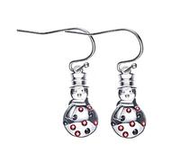 JZWCHQ Pendientes de Plata de Ley 925 para Mujer, aretes Colgantes de muñeco de Nieve navideños, Coloridos