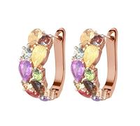 JZWCHQ Pendientes para Mujer, Pendientes de aro de Silicona, Pendientes de Diamantes de imitación de Color, Finos, Colgantes de Plata, Elegantes Pendientes de Diamantes de imitación, Accesorios de