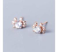 JZWCHQ Pendientes para Mujeres, Hembras Coreanas S925 Pendientes Pendientes de Cangrejo con Diamantes de Animales Lindos Simples