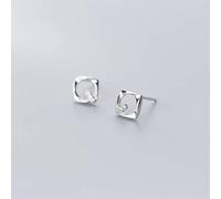 JZWCHQ Pendientes para mujeres, S925 Personalidad coreana Geométrica Pendientes de diseño cuadrado Femenino Pendientes de diamantes simples
