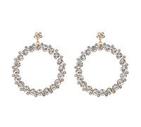 JZWCHQ Pendientes redondos geométricos con diamantes de imitación para mujer, A, A
