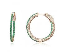 JZWCHQ Pendientes Verdes Redondos para Mujeres Pendientes de aro de Mujeres Joyería para Mujeres