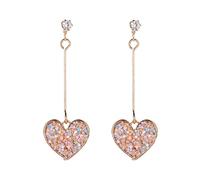JZWCHQ Pequeños aretes de Amor Rosa Fresco Pendientes de Gama Alta