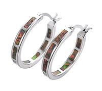 JZWCHQ Personalidad Multi Color Fire Opal Pendiendo Hoop Joyas Finas
