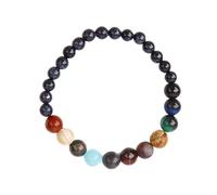JZWCHQ Pulsera de planeta Hombres Mujeres CHAKRA NATURAL CHAKRA Galaxy Pulsera solar pareja Amantes de las pulseras Regalos (Metal Color: Women 6 mm 8 mm)