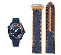 JZWCHQ Pulsera de reloj para Omega 300 Seamaster 600 Planeta Ocean Silicone Strap Accesorios Reloj Cadena de banda de vigilancia de 20 mm Cinturón de 22 mm