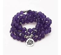JZWCHQ Pulseras para Hombres y Mujeres 108 Cuentas Mala Piedras Naturales Pulsera Collar Envoltura