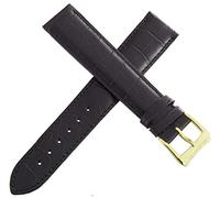 JZWCHQ Raymond Weil - Correa de reloj de piel negra de 20 mm con hebilla de acero inoxidable en tono dorado