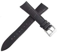 JZWCHQ RaymondWeil V1.14 - Correa de reloj de piel negra de 19 mm con hebilla de acero inoxidable plateada