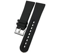 JZWCHQ Reemplazo de banda de reloj suave de goma fluoria de calidad de 23 mm para Blancpain Fifty Fathoms 5000 5015 Pulseras de reloj de correa negra