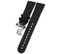 JZWCHQ Reemplazo de banda de reloj suave de goma fluoria de calidad de 23 mm para Blancpain Fifty Fathoms 5000 5015 Pulseras de reloj de correa negra