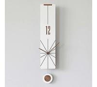 JZWCHQ Reloj de Pared de 22 Pulgadas con péndulo, Relojes de Pared Minimalistas silenciosos, no titulados, Relojes creativos para la Sala de Estar Decorativa de Dormitorio de la Oficina, Negro